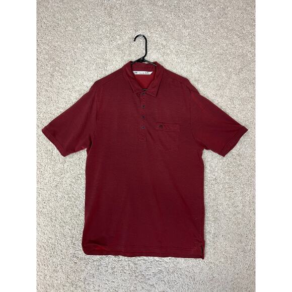 Travis Mathew Polo Shirt Mens Large Red Golf Performance Short Sleeve Preppy - Picture 1 of 9